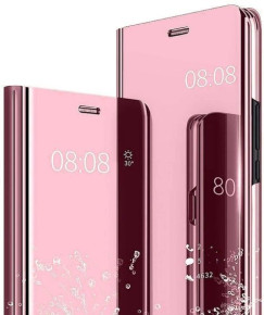 Калъф тефтер огледален CLEAR VIEW за Samsung Galaxy A22 5G A226B златисто розов